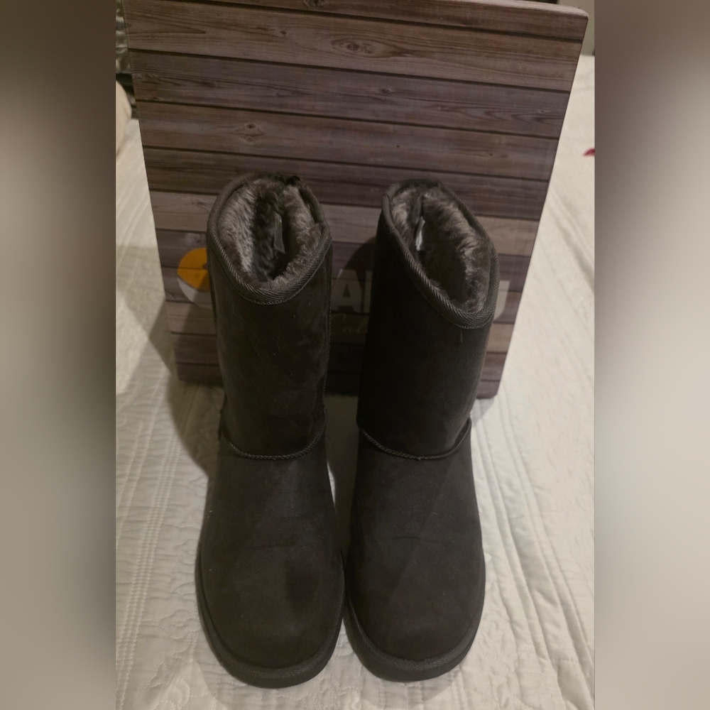 Women's Makalu Kinsley Suede Mid-Calf Boots Grey Size 10 New - Picture 4 of 9
